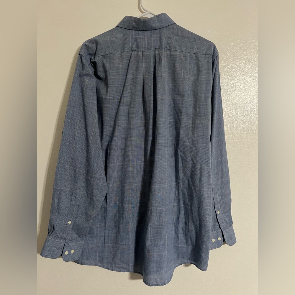 Vintage 90s Brittany Bay Men’s Long Sleeve Button Up  blue Shirt Men’s Large - Picture 2 of 3